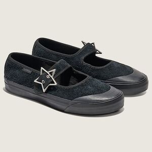 NEW Vans Starz Womens 7.5 Mary Jane Star Buckle Black Suede Shoes Punk Grunge